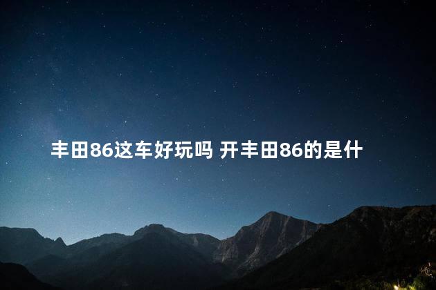 丰田86这车好玩吗 开丰田86的是什么人